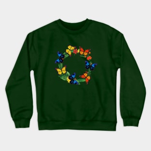 Butterflies on wreath Crewneck Sweatshirt